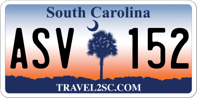 SC license plate ASV152