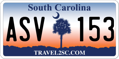SC license plate ASV153