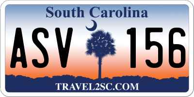SC license plate ASV156