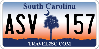 SC license plate ASV157