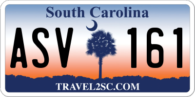 SC license plate ASV161