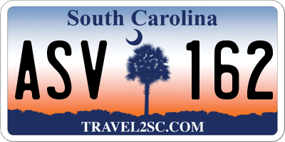 SC license plate ASV162