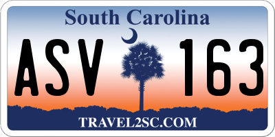 SC license plate ASV163