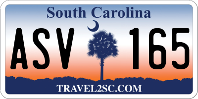 SC license plate ASV165