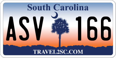 SC license plate ASV166