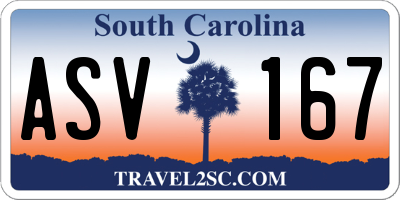SC license plate ASV167