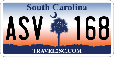 SC license plate ASV168