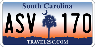 SC license plate ASV170