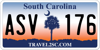 SC license plate ASV176