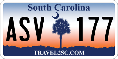 SC license plate ASV177