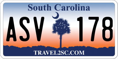 SC license plate ASV178