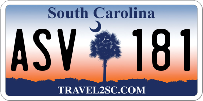 SC license plate ASV181