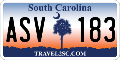 SC license plate ASV183