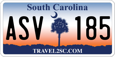 SC license plate ASV185