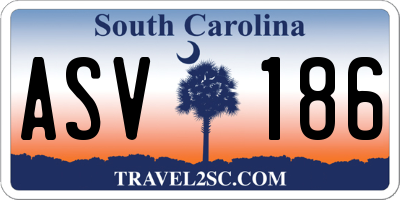 SC license plate ASV186
