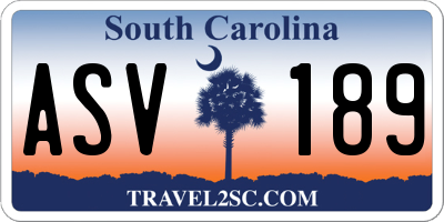 SC license plate ASV189