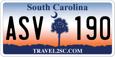 SC license plate ASV190