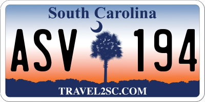 SC license plate ASV194