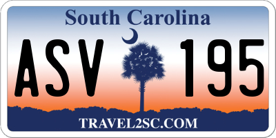 SC license plate ASV195