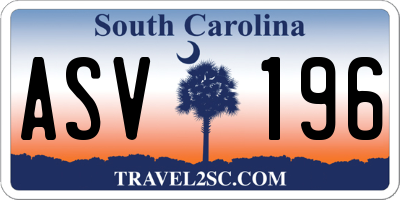 SC license plate ASV196