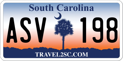 SC license plate ASV198