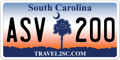 SC license plate ASV200