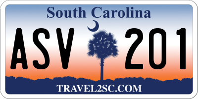 SC license plate ASV201