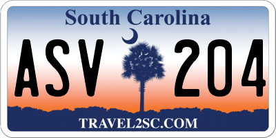 SC license plate ASV204