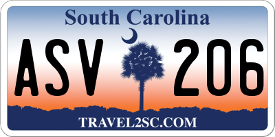 SC license plate ASV206