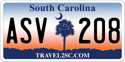 SC license plate ASV208