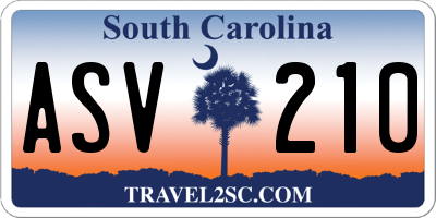 SC license plate ASV210