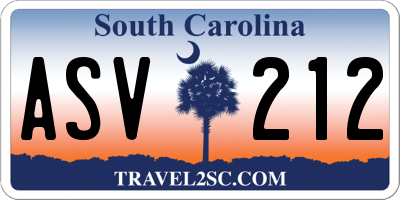 SC license plate ASV212