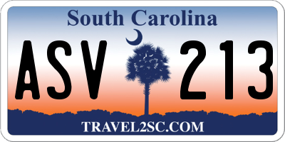SC license plate ASV213