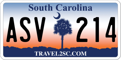 SC license plate ASV214