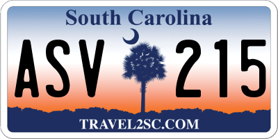 SC license plate ASV215