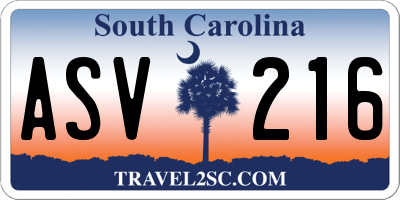 SC license plate ASV216