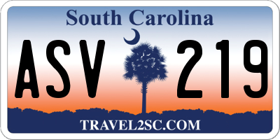 SC license plate ASV219
