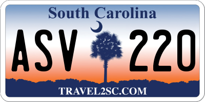 SC license plate ASV220