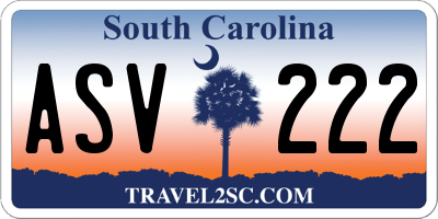 SC license plate ASV222