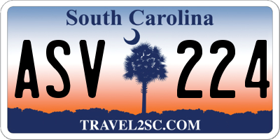 SC license plate ASV224