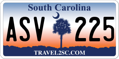 SC license plate ASV225