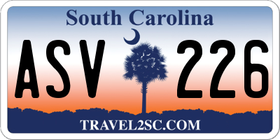 SC license plate ASV226