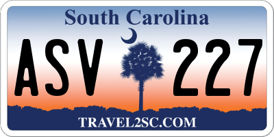 SC license plate ASV227