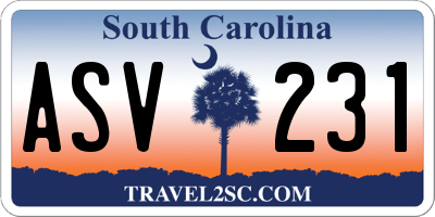 SC license plate ASV231