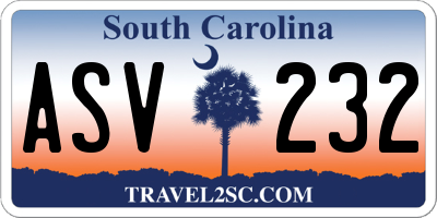 SC license plate ASV232