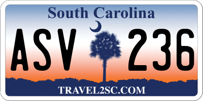 SC license plate ASV236