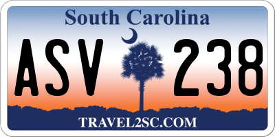 SC license plate ASV238