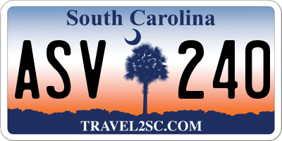 SC license plate ASV240
