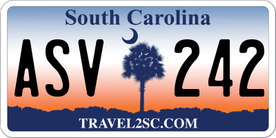 SC license plate ASV242