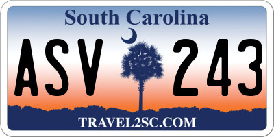 SC license plate ASV243